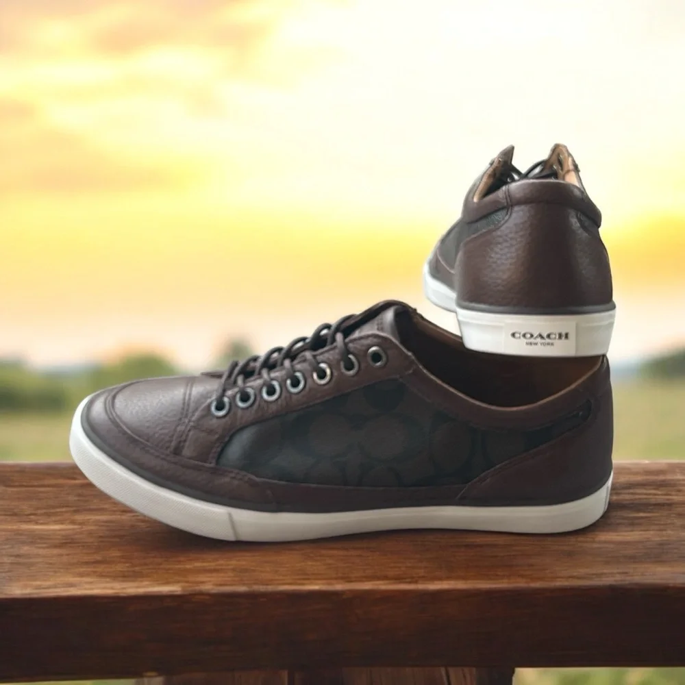 COACH PORTER LOW TOP SNEAKER MAHOGANY UNISEX - Picture 4 of 10